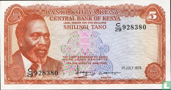 Kenia 5 Shilingi 1978 - Afbeelding 1