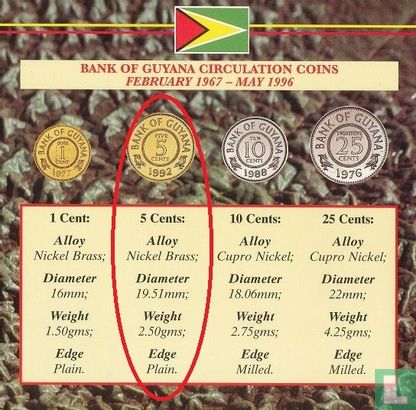 Guyana 5 Cent 1992 - Bild 3