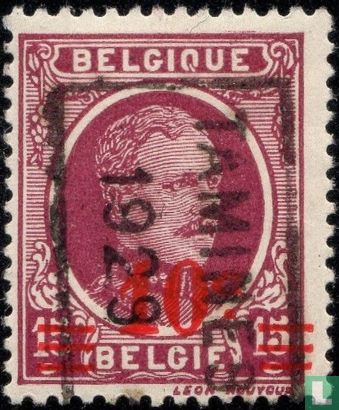 Roi Albert Ier, avec surcharge