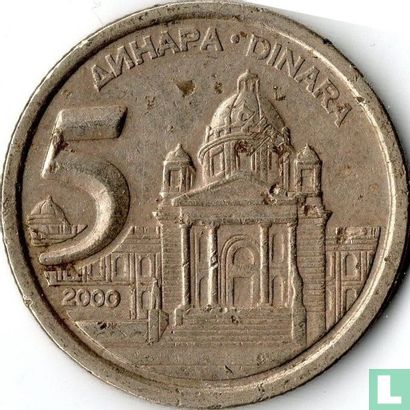 Yougoslavie 5 dinars 2000 - Image 1