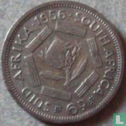 Afrique du Sud 6 pence 1956 - Image 1