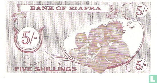 Biafra 5 Shillings (avec rayons de soleil) - Image 2