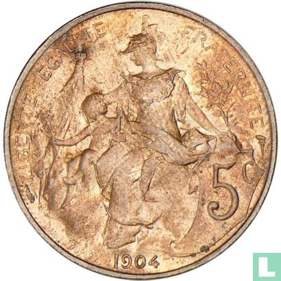 Frankrijk 5 centimes 1904 - Afbeelding 1