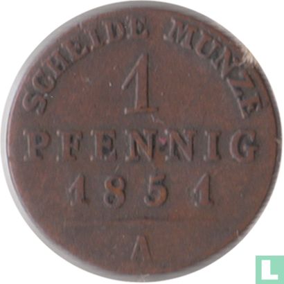 Saksen-Weimar-Eisenach 1 pfennig 1851 - Afbeelding 1