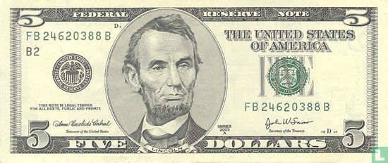 Verenigde Staten 5 dollars 2003 B - Afbeelding 1