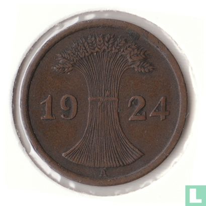 Duitse Rijk 2 reichspfennig 1924 (A) - Afbeelding 1