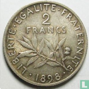 Frankrijk 2 francs 1898 - Afbeelding 1