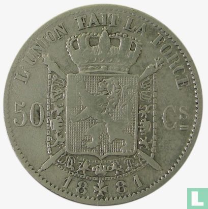 België 50 centimes 1881 - Afbeelding 1