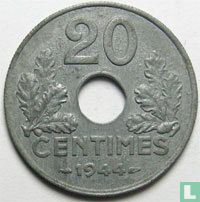 Frankrijk 20 centimes 1944 (zink) - Afbeelding 1