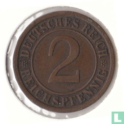 Duitse Rijk 2 reichspfennig 1924 (A) - Afbeelding 2