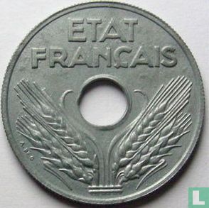 Frankrijk 20 centimes 1944 (zink) - Afbeelding 2