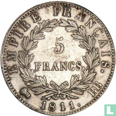 France 5 francs 1811 (BB) - Image 1