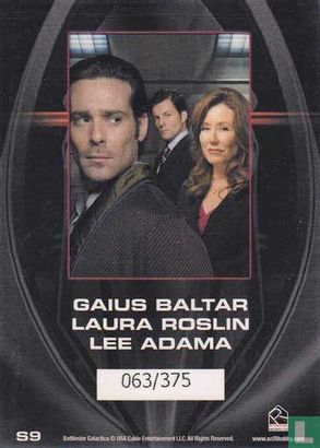 Gaius Baltar, Lee Adama and Laura Roslin - Bild 2