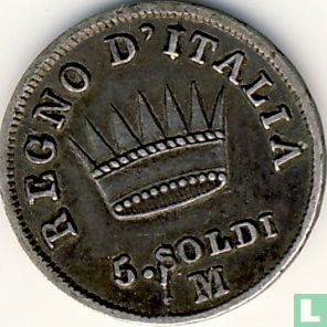 Royaume d'Italie 5 soldi 1811 - Image 2
