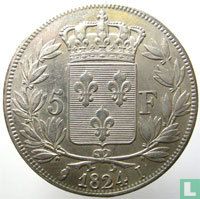 Frankrijk 5 francs 1824 (I) - Afbeelding 1