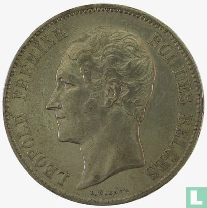 Belgium 5 francs 1849 (bareheaded - small 9) - Image 2