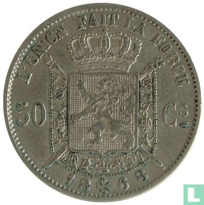 België 50 centimes 1868 - Afbeelding 1