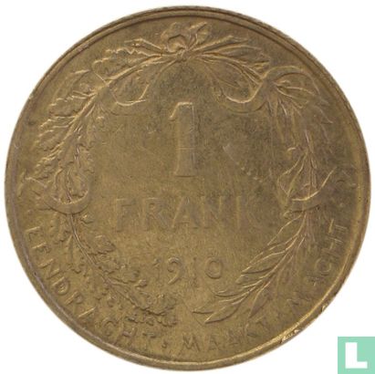 Belgium 1 franc 1910 (NLD) - Image 1