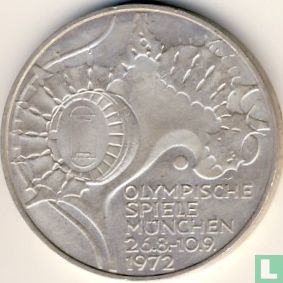 Allemagne 10 mark 1972 (G) "Summer Olympics in Munich - Munich olympic stadium" - Image 1