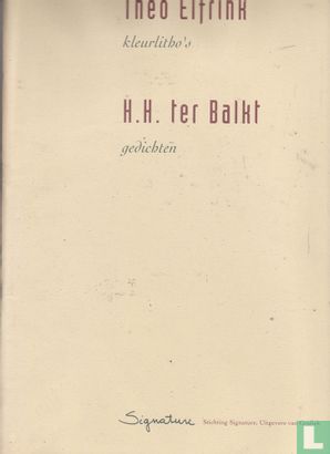 Theo Elfrink kleurlitho's H.H. ter Balkt gedichten - Afbeelding 1