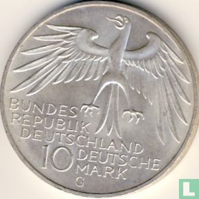 Allemagne 10 mark 1972 (G) "Summer Olympics in Munich - Munich olympic stadium" - Image 2