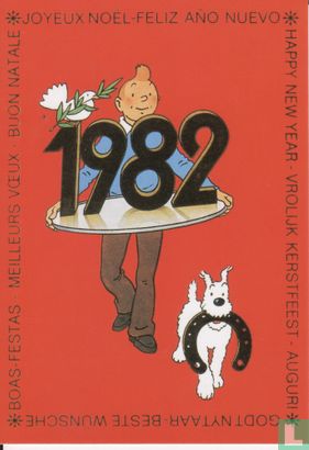 Wenskaart '1982' zegel Maxcard Kuifje   - Image 1