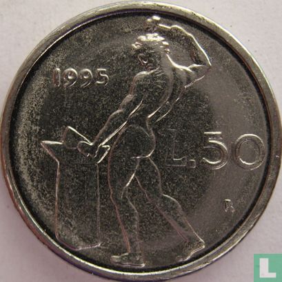 Italië 50 lire 1995 (met punt) - Afbeelding 1