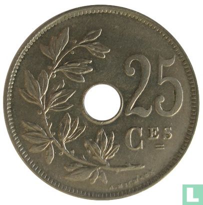 Belgium 25 centimes 1921 (FRA) - Image 2