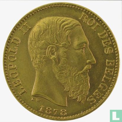 Belgique 20 francs 1878 - Image 1