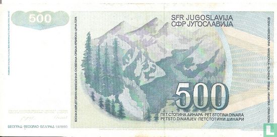 Jugoslawien 500 Dinara 1990 - Bild 2