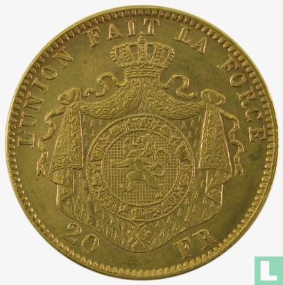 België 20 francs 1878 - Afbeelding 2