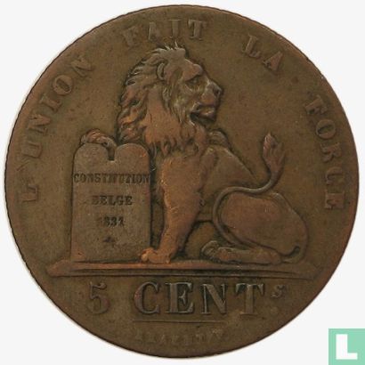 België 5 centimes 1834 (met punt) - Afbeelding 2