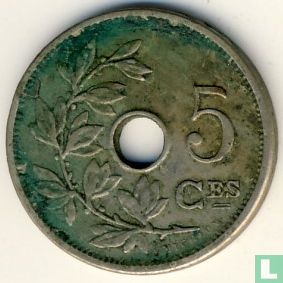 Belgique 5 centimes 1905 (FRA - A MICHAUX - sans point) - Image 2