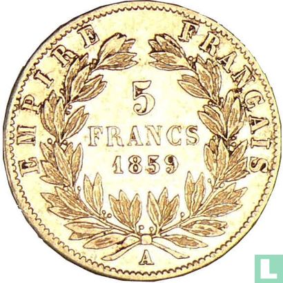Frankrijk 5 francs 1859 (A - goud) - Afbeelding 1