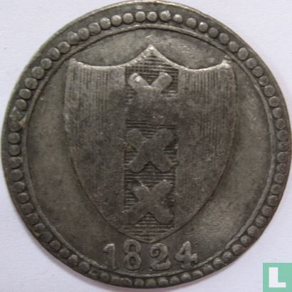 50 cent 1824-1837 Werkhuis Amsterdam - Afbeelding 2