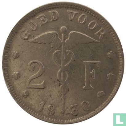 Belgium 2 francs 1930 (NLD) - Image 1