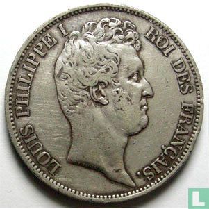 France 5 francs 1831 (Texte incus - Tête nue - B) - Image 2