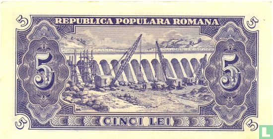 Roumanie 5 Lei 1952 - Image 2