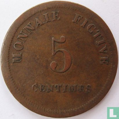 België 5 centimes 1833 Monnaie Fictive, Gent - Afbeelding 2