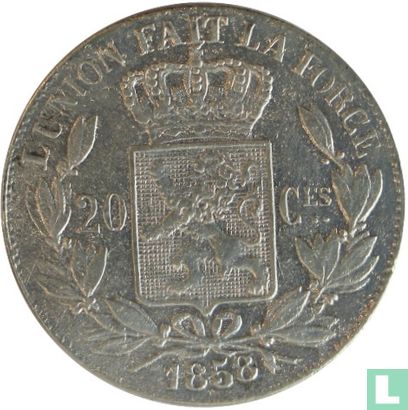 Belgium 20 centimes 1858 - Image 1