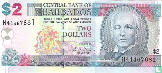 Barbados 2 Dollars   - Afbeelding 1