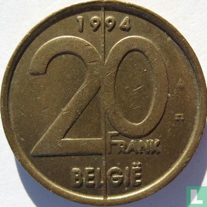 België 20 francs 1994 (NLD) - Afbeelding 1
