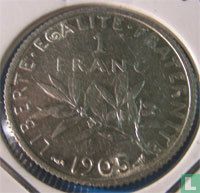 Frankrijk 1 franc 1905 - Afbeelding 1