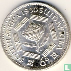 Afrique du Sud 6 pence 1950 - Image 1