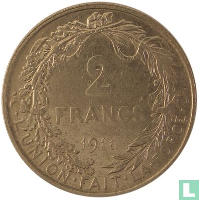 Belgium 2 francs 1911 (FRA) - Image 1