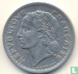 Frankrijk 5 francs 1945 (zonder letter - aluminium) - Afbeelding 2
