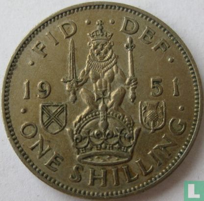 United Kingdom 1 shilling 1951 (Scottish) - Image 1