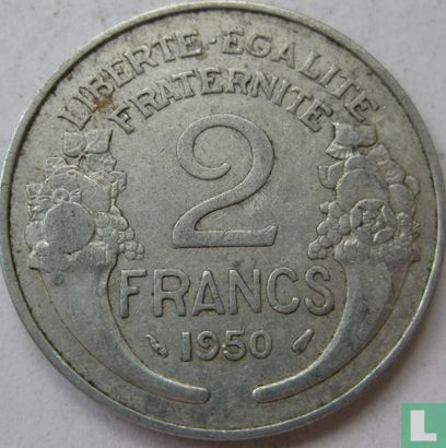 Frankrijk 2 francs 1950 (zonder B) - Afbeelding 1