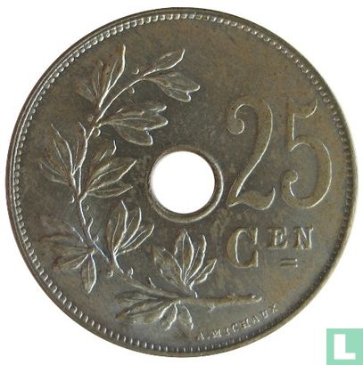 Belgique 25 centimes 1928 (NLD) - Image 2