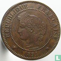 Frankrijk 2 centimes 1891 - Afbeelding 1